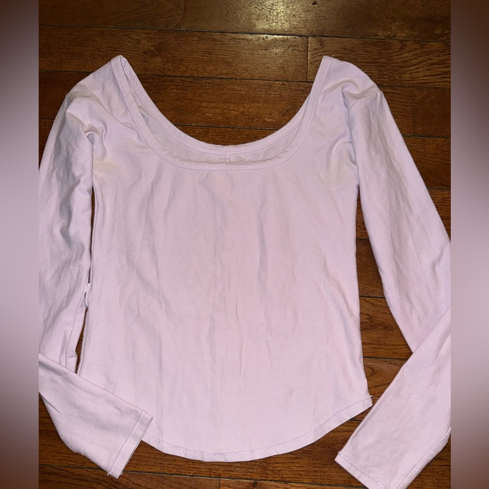 Free People Women's Scoop Neck Long Sleeve Top - Light Pink